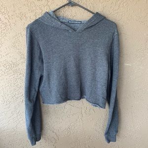 Brandy Melville cropped gray hoodie